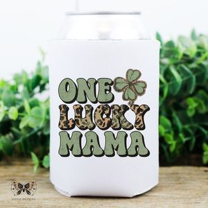 🎄 One Lucky Mama 12Oz Can Koozie